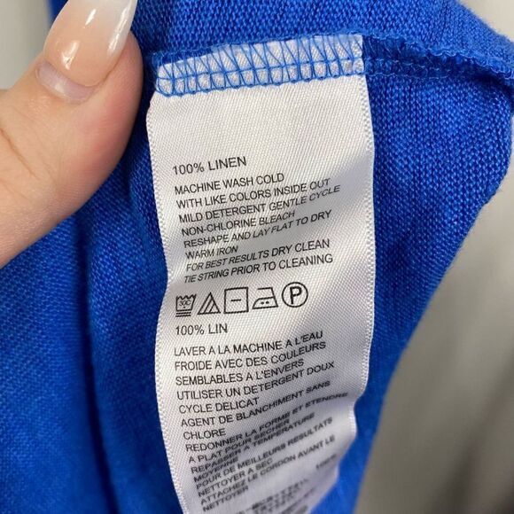 Tommy bahama blue linen maxi sleeveless dress - Picture 3 of 6